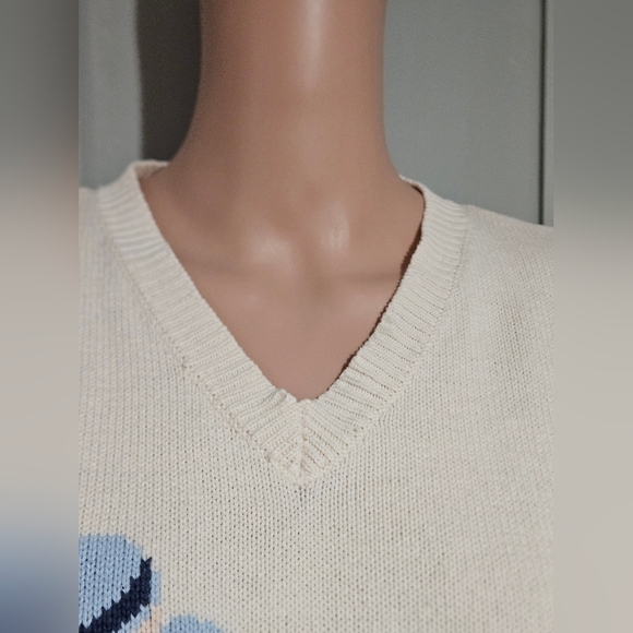 Vintage Liz Claiborne Liz Golf Sweater – Cotton Golf Graphic Sweater – Size M - Picture 14 of 16
